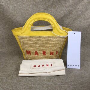 NEW MARNI Tropicalia small Tote bag in yellow
